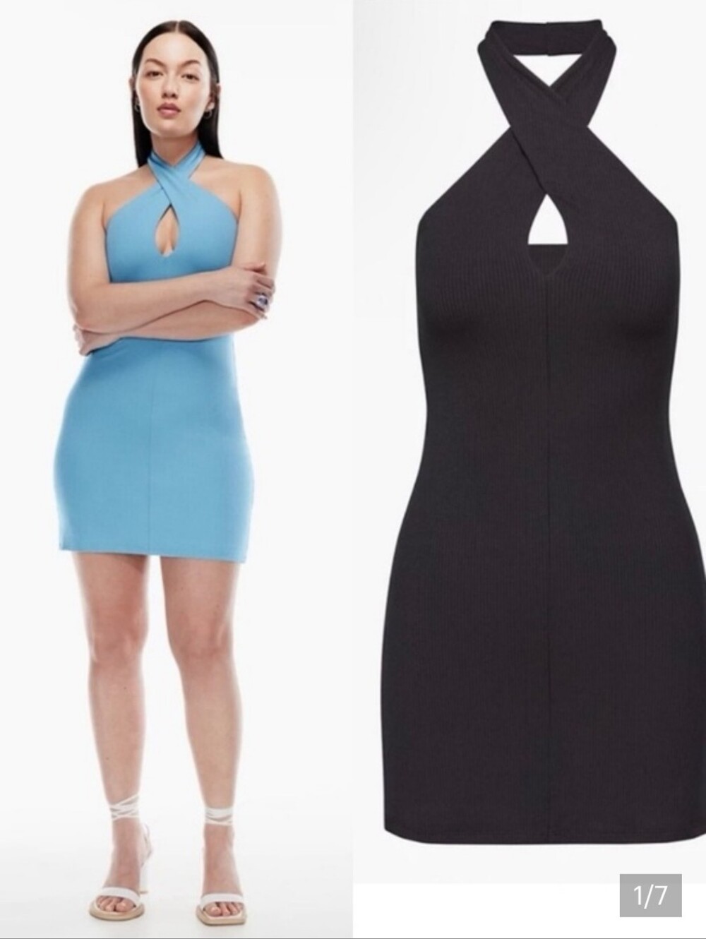 NWT ARITZIA | Wilfred Bay Halter Dress Black Sz L